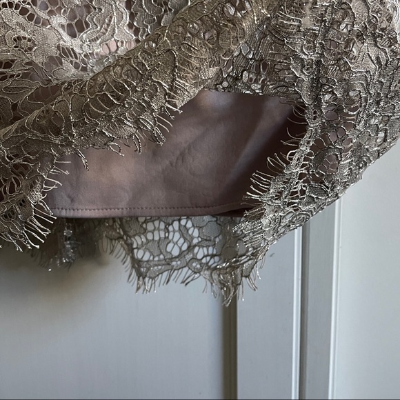 JS Collections Metallic Lace Short Sleeve Sheath Midi Dress Size 12 - Picture 6 of 11